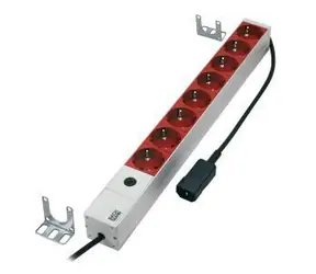 MicroConnect Prodlužovací šňůra 8x EU zástrčka 19" 1U 2m bílá