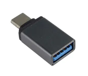 PremiumCord Adaptér USB-C samec - USB3.0 A samice kovově šedá  / OTG