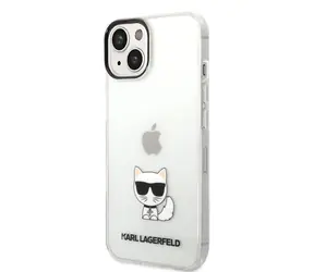Karl Lagerfeld Choupette Logo Zadní Kryt pro Apple iPhone 14 Plus transparentní