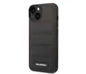 Karl Lagerfeld Quilted Puffy Metal Logo Zadní Kryt pro Apple iPhone 14 Plus černá