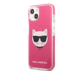 Karl Lagerfeld TPE Choupette Head Kryt pro Apple iPhone 13 mini Fuchsia