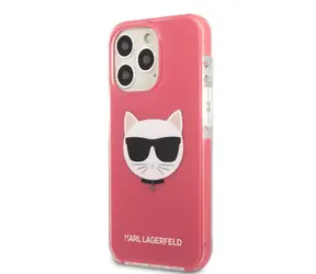 Karl Lagerfeld TPE Choupette Head Kryt pro Apple iPhone 13 Pro Max Fuchsia