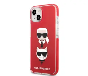 Karl Lagerfeld TPE Karl and Choupette Heads Kryt pro Apple iPhone 13 mini červená
