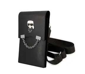 Karl Lagerfeld Saffiano Metal Ikonik Wallet Phone Bag černá
