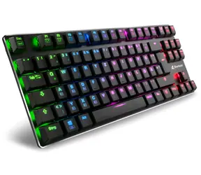 Sharkoon PureWriter TKL černá / nízkoprofilová herní klávesnice / mechanická / drátová / RGB / Kailh Blue spinač / US