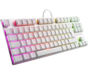 Sharkoon PureWriter TKL RGB Kailh Blue bílá / nízkoprofilová herní klávesnice / mechanická / RGB / Kailh Blue / US / doprodej