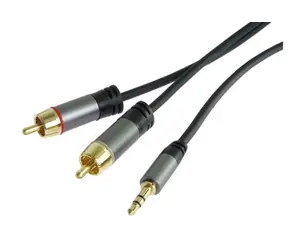 PremiumCord HQ stíněný kabel stereo Jack 3.5mm-2xCINCH samec-samec 3m