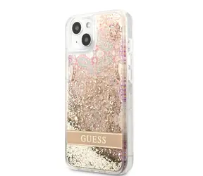 GUESS Liquid Glitter Paisley Zadní Kryt pro Apple iPhone 13 mini zlatá