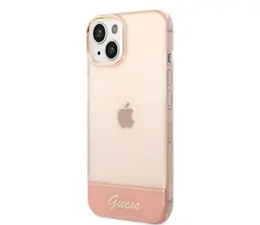 GUESS PC & TPU Camera Outline Translucent Zadní Kryt pro Apple iPhone 14 Plus růžová