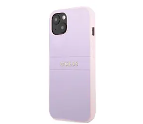GUESS PU Leather Saffiano Zadní Kryt pro Apple iPhone 13 mini fialová