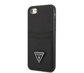 GUESS Saffiano Double Card Zadní Kryt pro Apple iPhone 7 & 8 & SE2020 & SE2022 černá