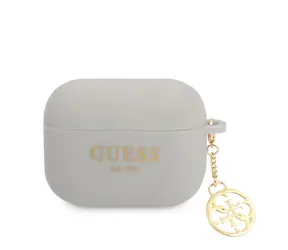 GUESS 4G Charms Silikonové Pouzdro pro Apple Airpods Pro šedá