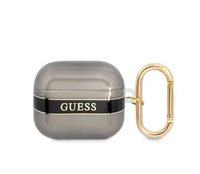 GUESS TPU Printed Stripe Pouzdro pro Apple Airpods 3 černá