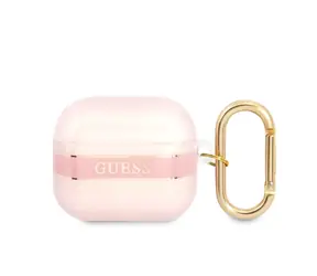 GUESS TPU Printed Stripe Pouzdro pro Apple Airpods 3 růžová