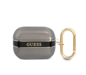 GUESS TPU Printed Stripe Pouzdro pro Apple Airpods Pro černá