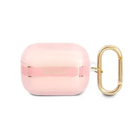 GUESS TPU Printed Stripe Pouzdro pro Apple Airpods Pro růžová