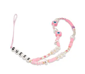 GUESS Poutko na Telefon Beads Shell růžová / doprodej