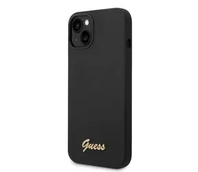 GUESS Liquid Silicone Metal Logo Zadní Kryt pro Apple iPhone 14 Plus černá