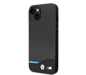 BMW M PU Carbon Blue Line Zadní Kryt pro Apple iPhone 14 Plus černá