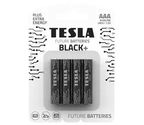 TESLA BLACK+ alkalická baterie AAA 4 ks / LR03 / mikrotužková / blister             