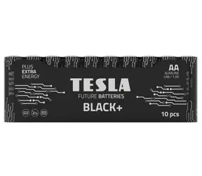 TESLA BLACK+ alkalická baterie AA 10 ks / LR06 / tužková / fólie                 