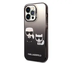 Karl Lagerfeld Gradient Karl and Choupette Zadní Kryt pro Apple iPhone 14 Pro černá