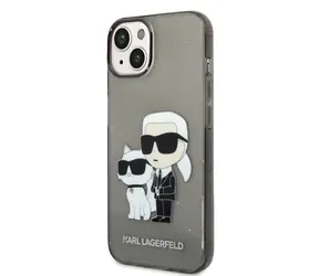 Karl Lagerfeld IML Glitter Karl and Choupette NFT Zadní Kryt pro Apple iPhone 14 Plus černá