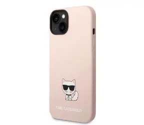 Karl Lagerfeld Liquid Silicone Choupette Zadní Kryt pro Apple iPhone 14 Plus růžová