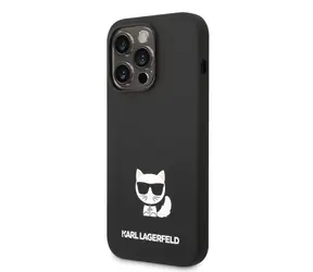 Karl Lagerfeld Liquid Silicone Choupette Zadní Kryt pro Apple iPhone 14 Pro Max černá / doprodej
