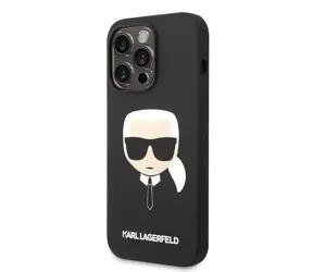 Karl Lagerfeld Liquid Silicone Karl Head Zadní Kryt pro Apple iPhone 14 Pro Max černá