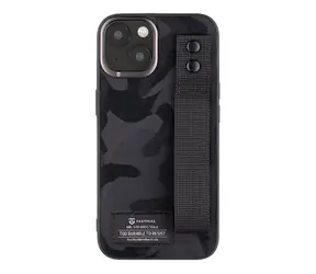 Tactical Camo Troop Drag Strap Kryt pro Apple iPhone 13 černá