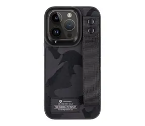 Tactical Camo Troop Drag Strap Kryt pro Apple iPhone 14 Pro černá / doprodej