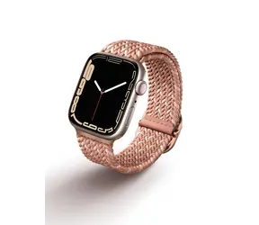 Uniq Aspen Designer Edition Braided řemínek pro Apple Watch 41 & 40 & 38mm - CITRUS PINK (růžová)