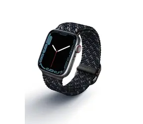 Uniq Aspen Designer Edition Braided řemínek pro Apple Watch 45 & 44 & 42mm - OBSIDIAN BLUE (modrá)