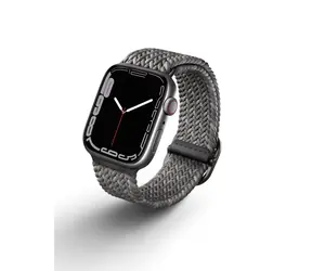 Uniq Aspen Designer Edition Braided řemínek pro Apple Watch 45 & 44 & 42mm - PEBBLE GREY (šedá)