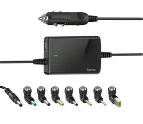 Hama 200008 univerzální napájecí adaptér pro notebook do auta 70W ( 15-19V) 8 koncovek
