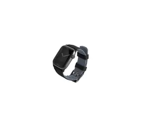 Uniq Linus Airosoft Silicone řemínek pro Apple Watch 45 & 44 & 42mm - MIDNIGHT BLACK (černá)