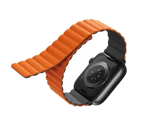 Uniq REVIX Reversible Magnetic řemínek pro Apple Watch 45 & 44 & 42mm - CHARCOAL (šedo-oranžová)