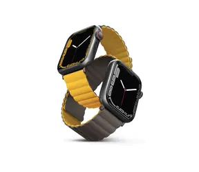 Uniq REVIX Reversible Magnetic řemínek pro Apple Watch 45 & 44 & 42mm - MUSTARD (hořčicovo-khaki)
