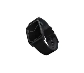 Uniq Straden voděodolný kožený řemínek pro Apple Watch 45 & 44 & 42mm černá