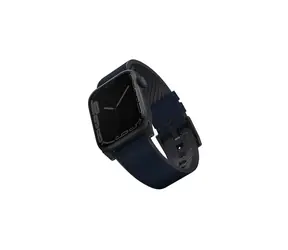 Uniq Straden voděodolný kožený řemínek pro Apple Watch 45 & 44 & 42mm modrá