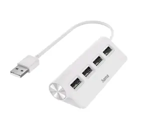 Hama 200120 USB Hub 2.0 bílá / 4 porty 