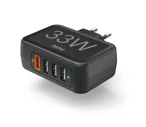 Hama 201629 rychlá USB nabíječka černá / QC / PD / 33 W / 4x USB