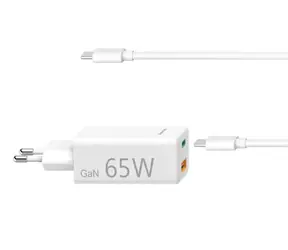 Hama 200016 USB nabíječka GaN 2m bílá / USB-A&USB-C / PD / 65W kabel USB-C 