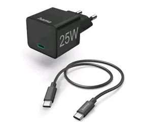 Hama 201623 rychlá USB-C nabíječka 1.5m černá / PD / 25W / kabel USB-C 