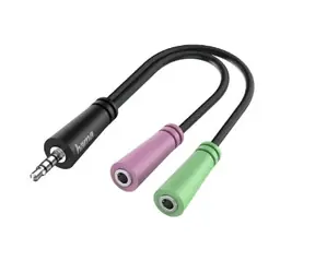 Hama 200352 headset redukce 2x jack 3.5 mm na 3.5mm jack 4pol. černá