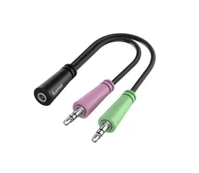 Hama 200351 headset redukce jack 3.5 mm 4pól. na 2x jack černá