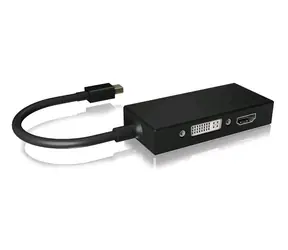 Icy Box IB-AC1032 černá / video adaptér Mini DisplayPort na VGA & HDMI & DVI 