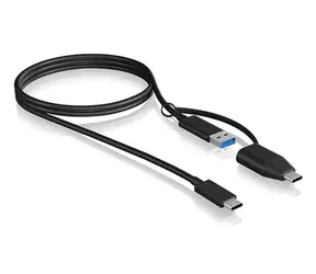 Icy Box IB-CB034 černá / USB 3.2 C kabel na USB-C/USB-A 1m černá 