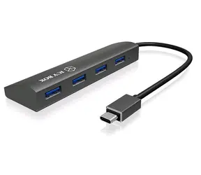 Icy Box IB-AC6405-C šedá / USB Hub / 4x USB-A 3.0 
